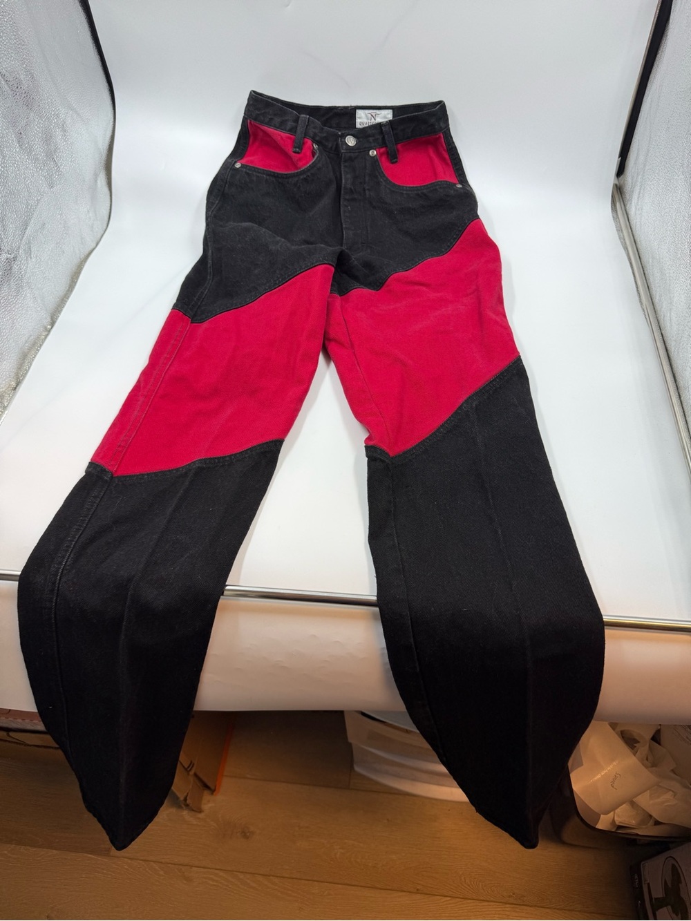 Vintage Bar None Quarterhorse Jeans Red And Black Size 7/8
